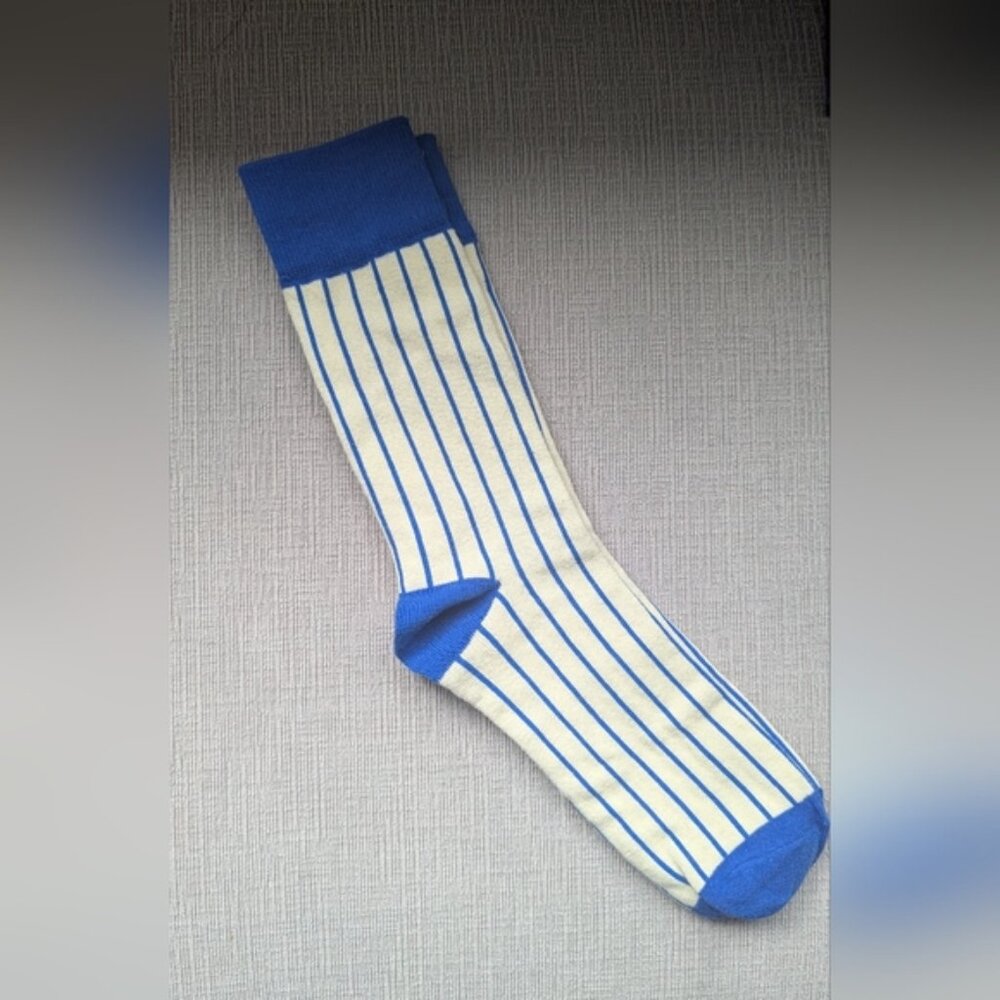 Brand New Striped Socks - Cream and Blue